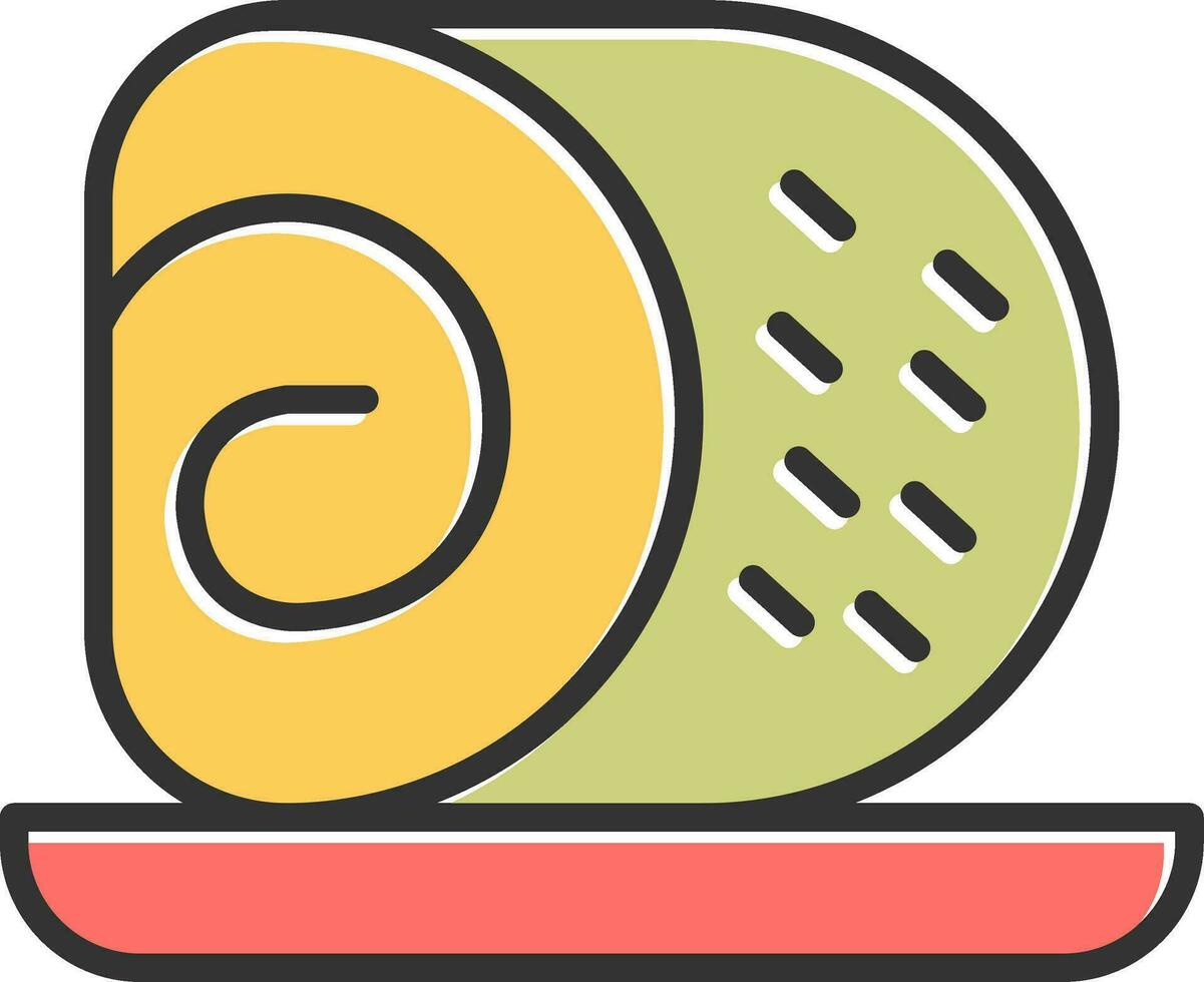 Roll Cake Vector Icon