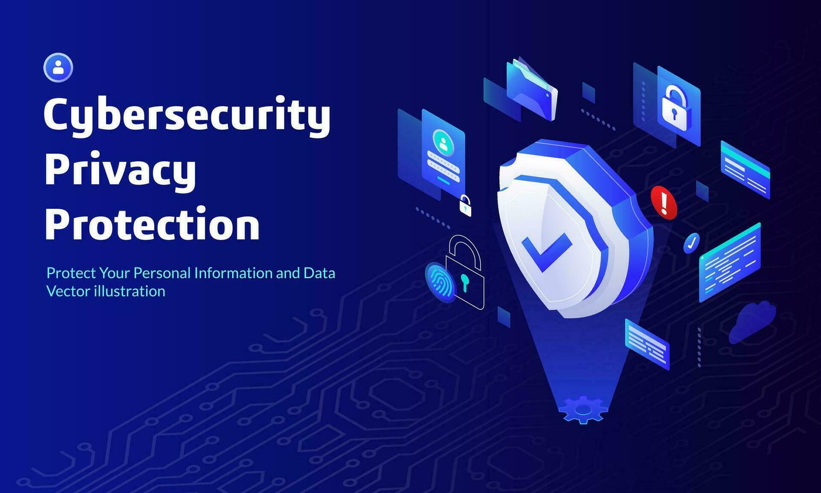 Cybersecurity Privacy Protection vector