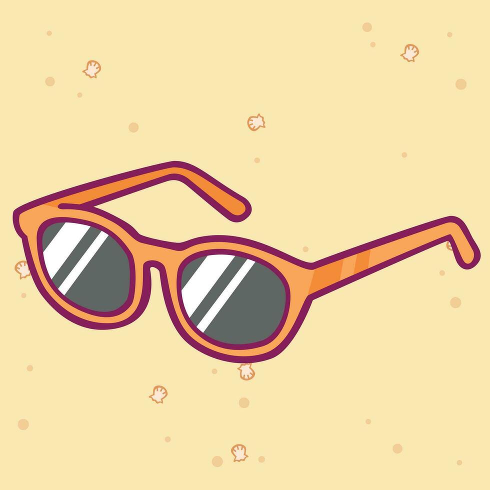 Summer Vibe Cartoon Icon. Vector icon with summer themed decoration and stuffs for holiday and season