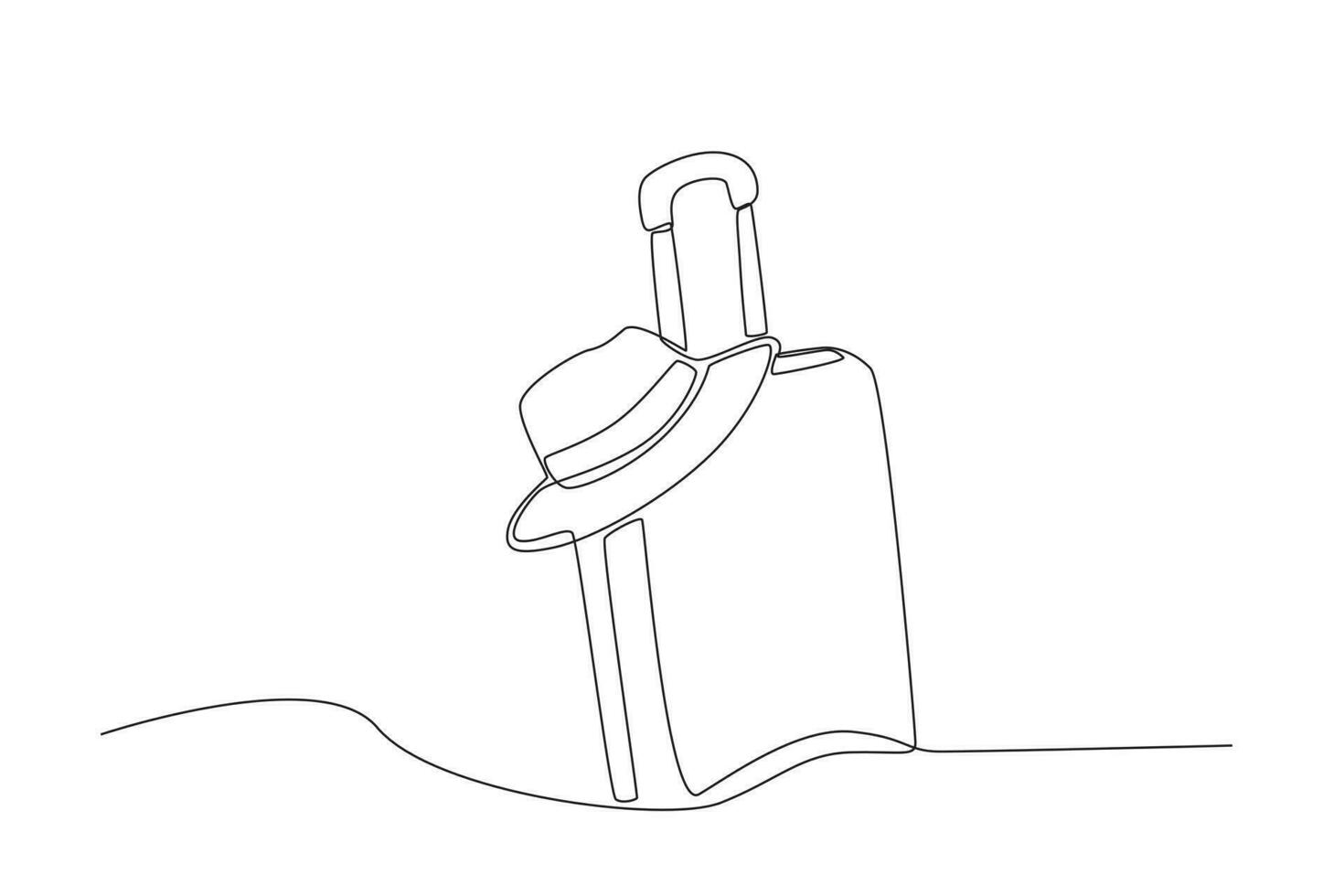 A suitcase and a hat for traveling vector