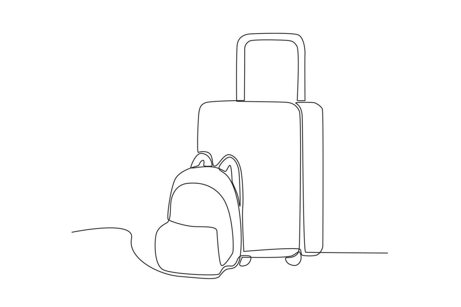 A suitcase and backpack for travel vector