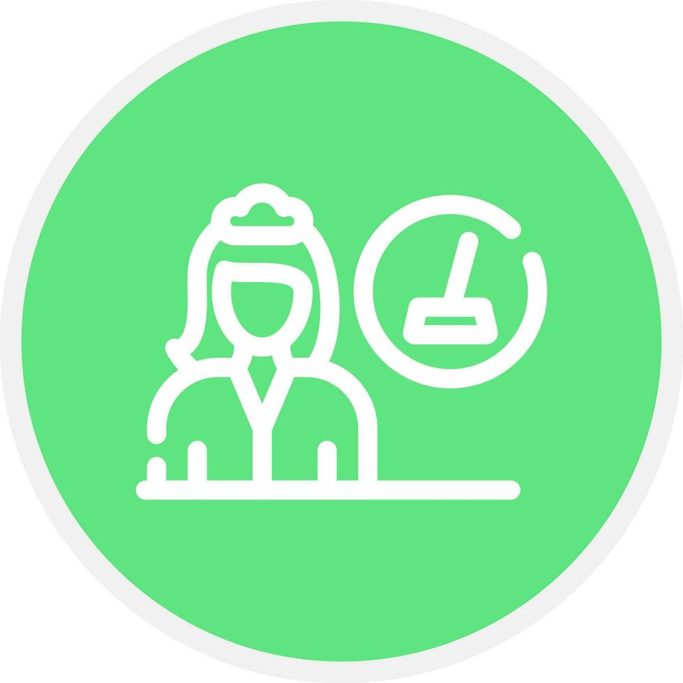 Female Cleaner Creative Icon Design vector