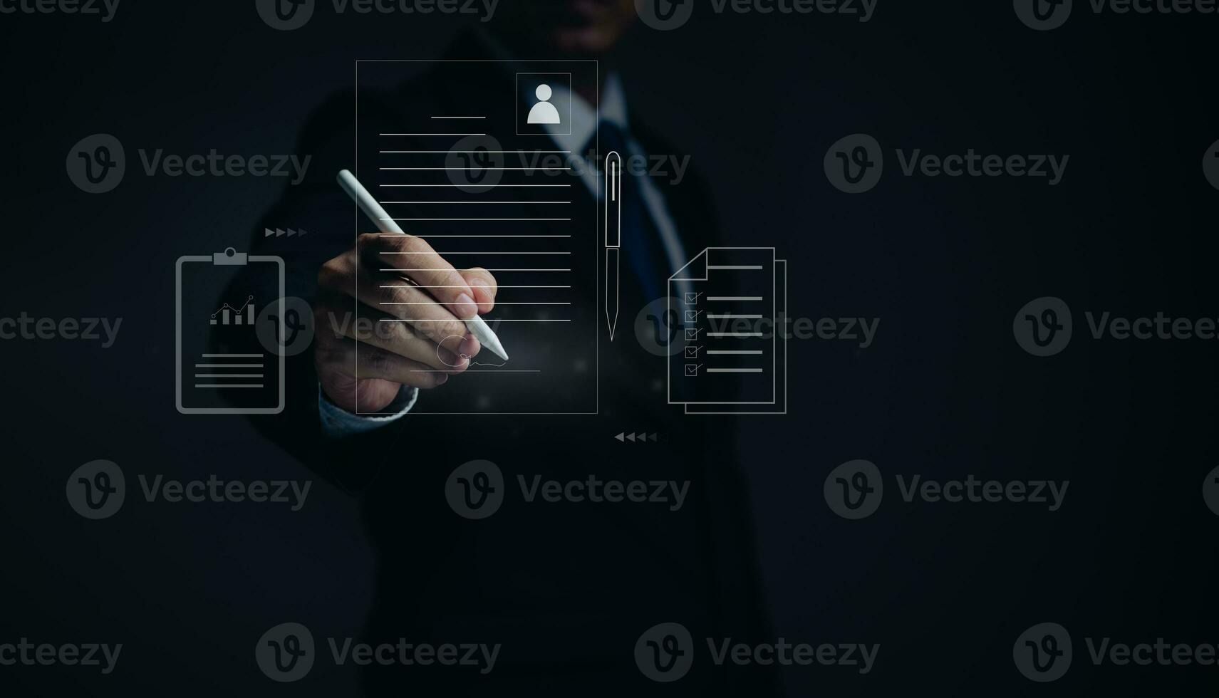 Electronic signature, Hands businessman signing contract electronically, Signing job application, Customer Relationship Management, Document management electronic, Online business Electronic signature photo