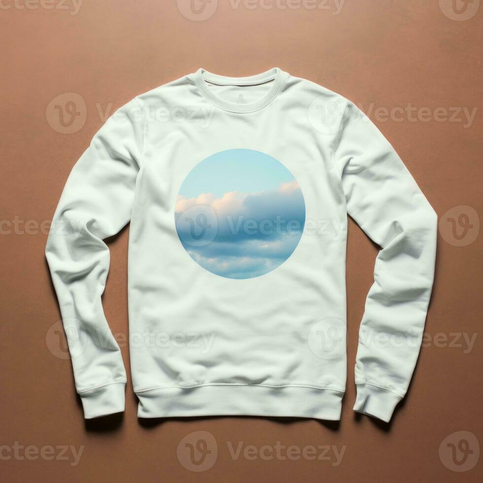 Sweatshirt with abstract print, close up. Generative AI photo