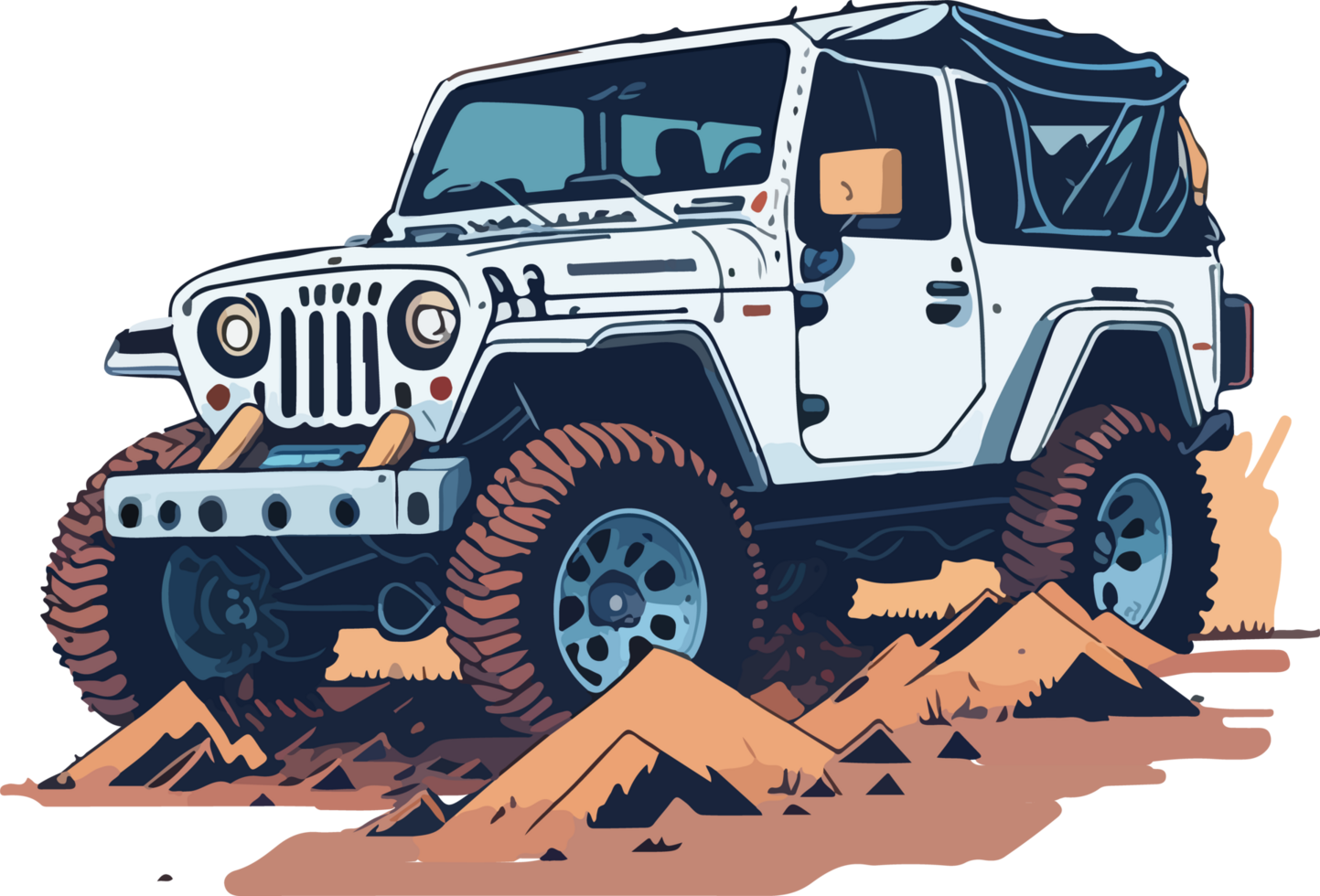 Jeep Auto Karikatur mit ai generativ png
