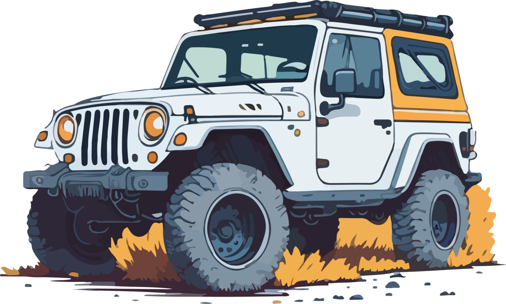 Jeep Car Cartoon AI Generative png
