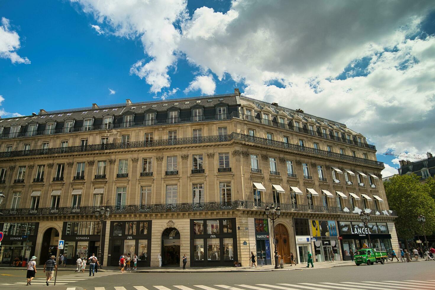 France, Paris 20.08.2023, The hotel is located in an elegant 1870s Haussmann-era building near the landmark Opera Garnier photo