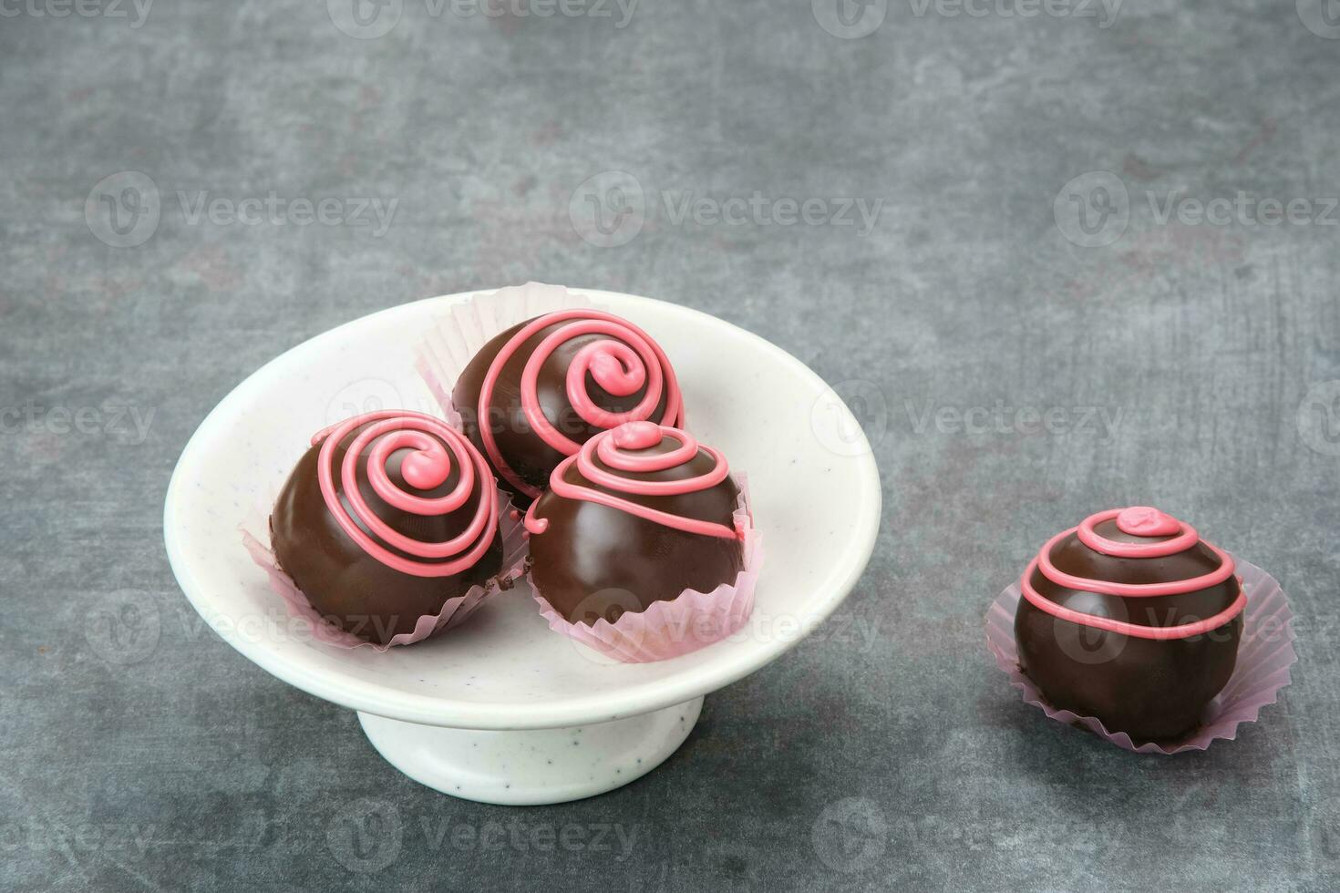 Chocolate Balls filled with bread crumbs photo