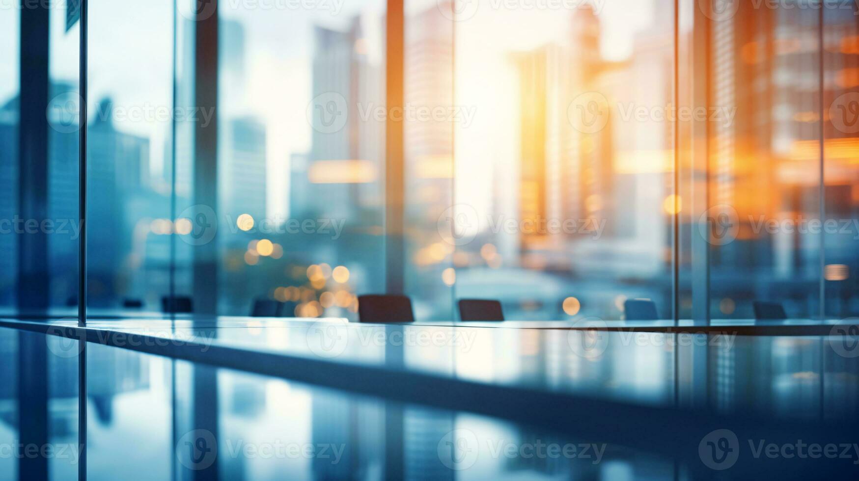 Blurred modern business office interior room use for background in
