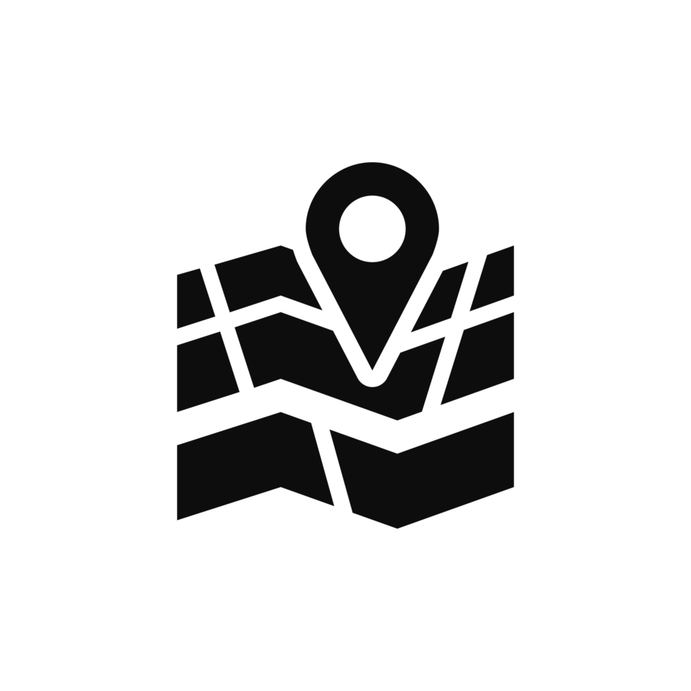 location Map icon isolated on transparent background png