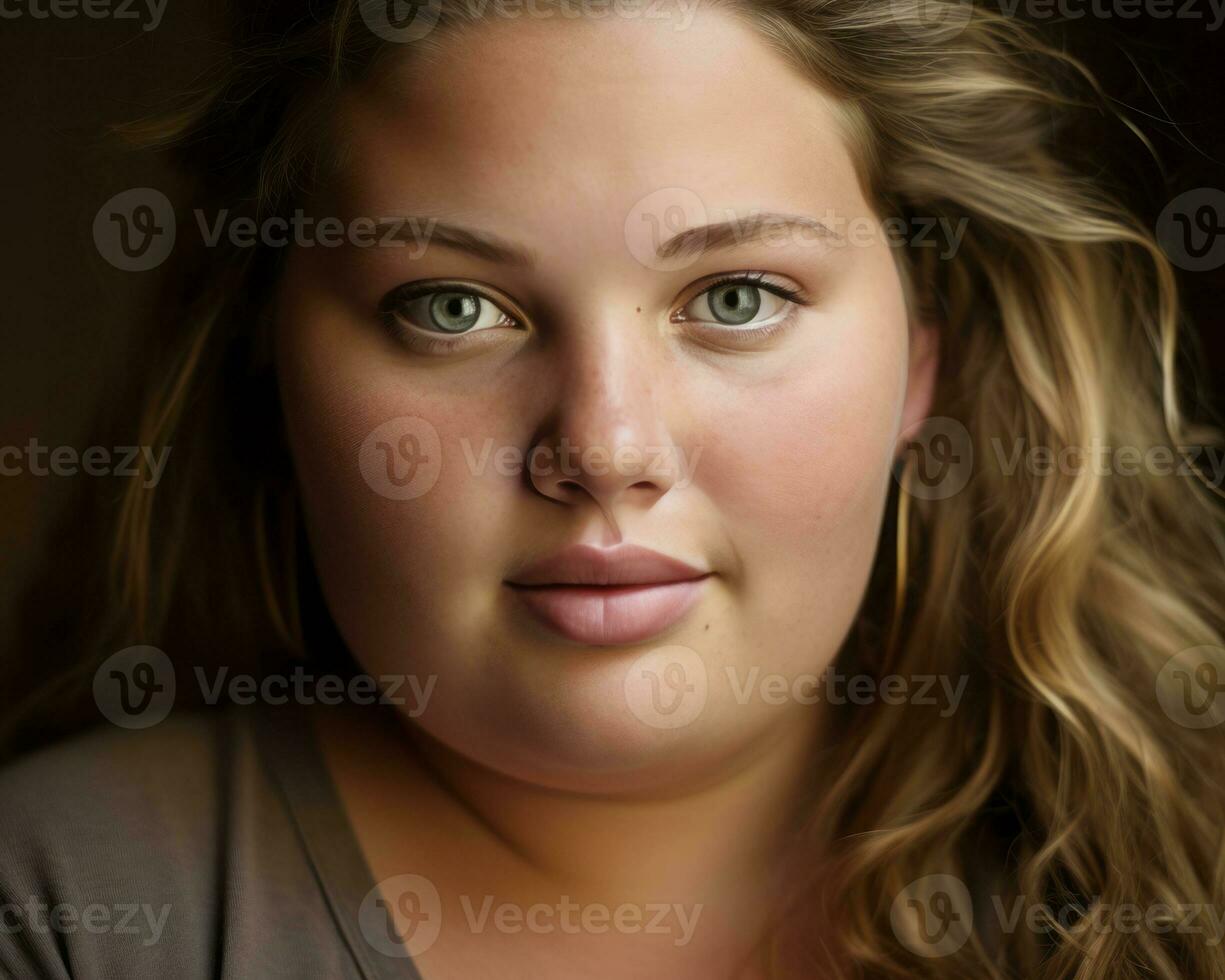 a close up of a woman with long wavy hair generative ai photo