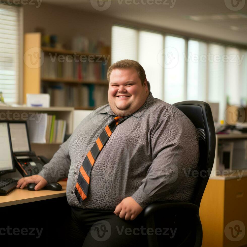 a man sitting in an office generative ai photo