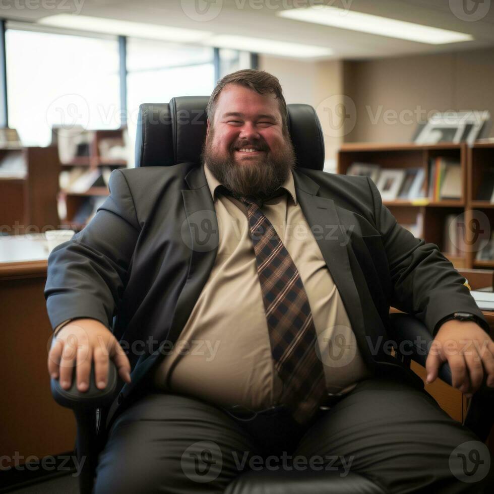 a man sitting in a chair generative ai photo
