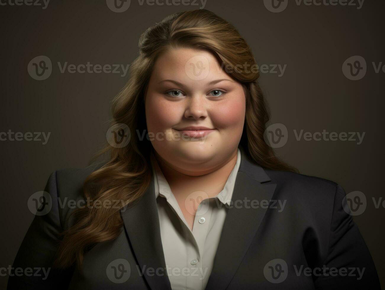 a woman in a business suit posing for a photo generative ai