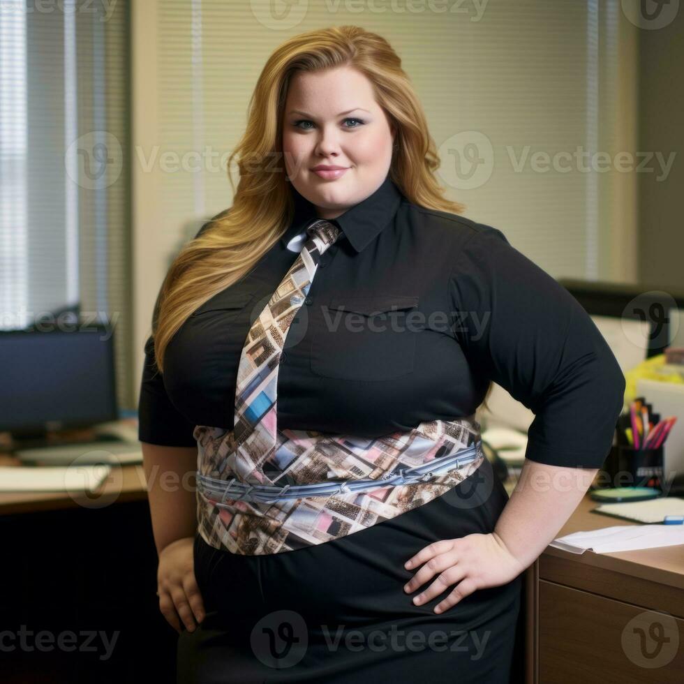 a woman in a business suit posing for the camera generative ai photo