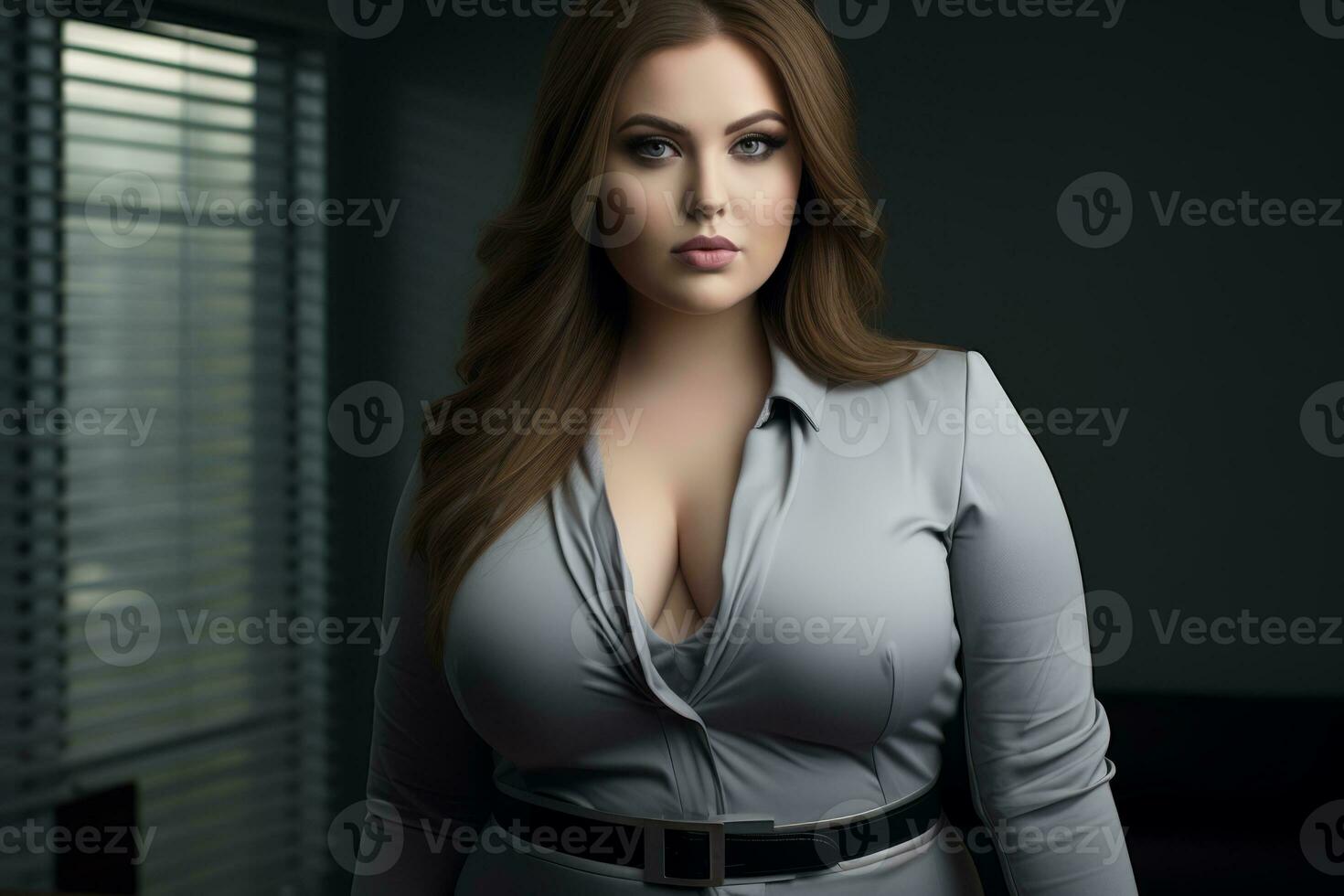 a woman in a business suit posing for the camera generative ai photo