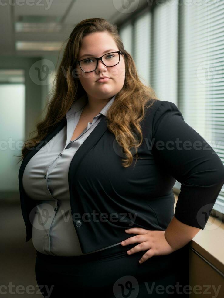 a woman in a business suit generative ai photo