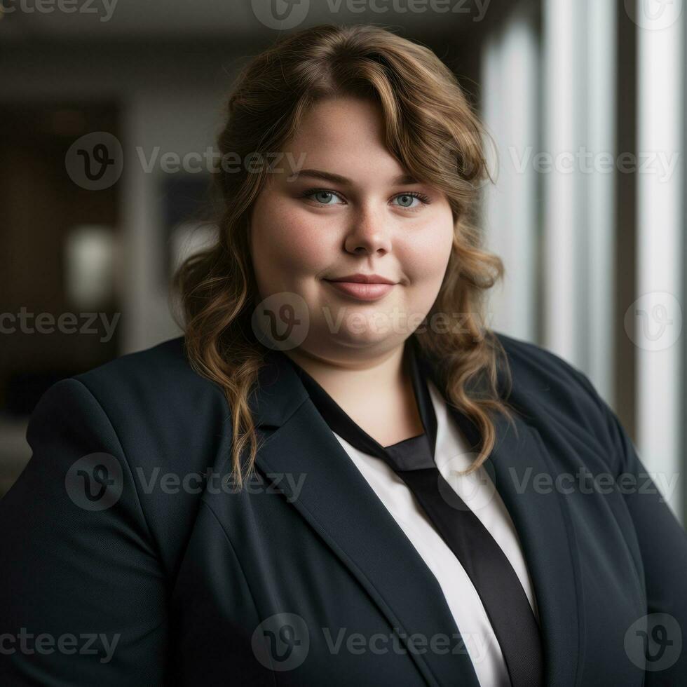 a woman in a suit and tie posing for the camera generative ai photo