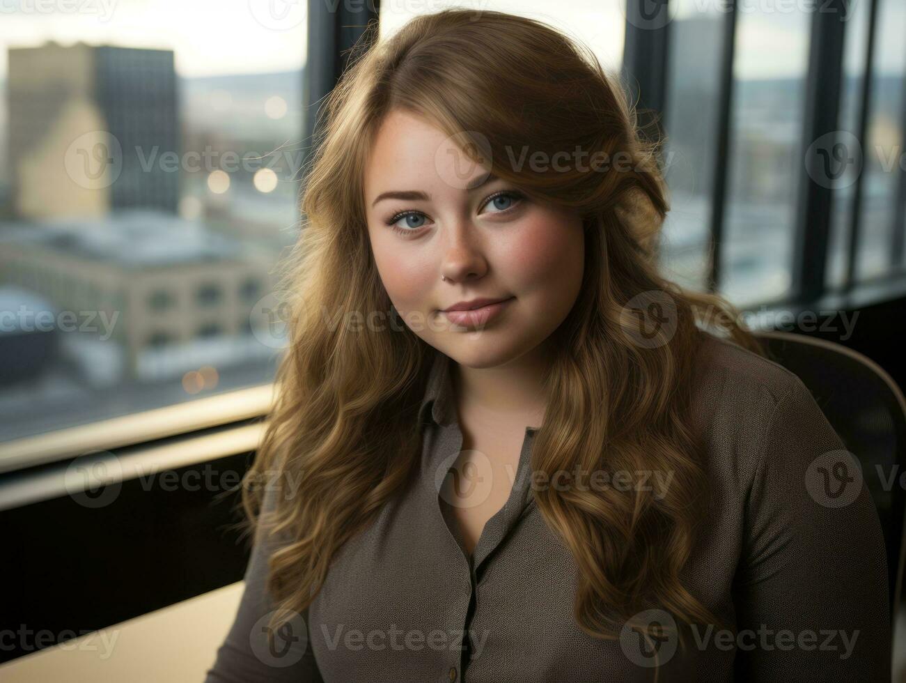 a woman sitting in front of a window generative ai photo