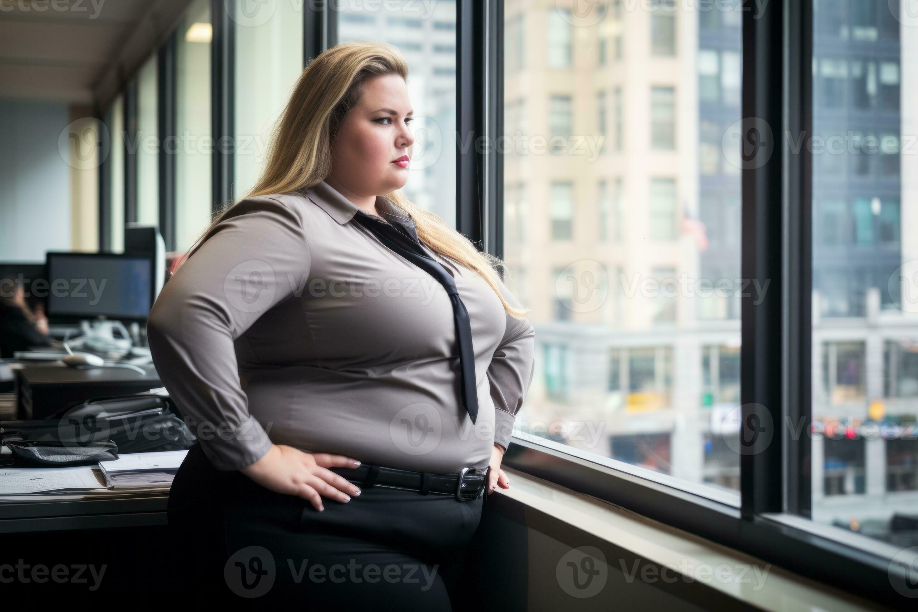 a woman with big boobs standing in front of a window generative ai 32096158  Stock Photo at Vecteezy