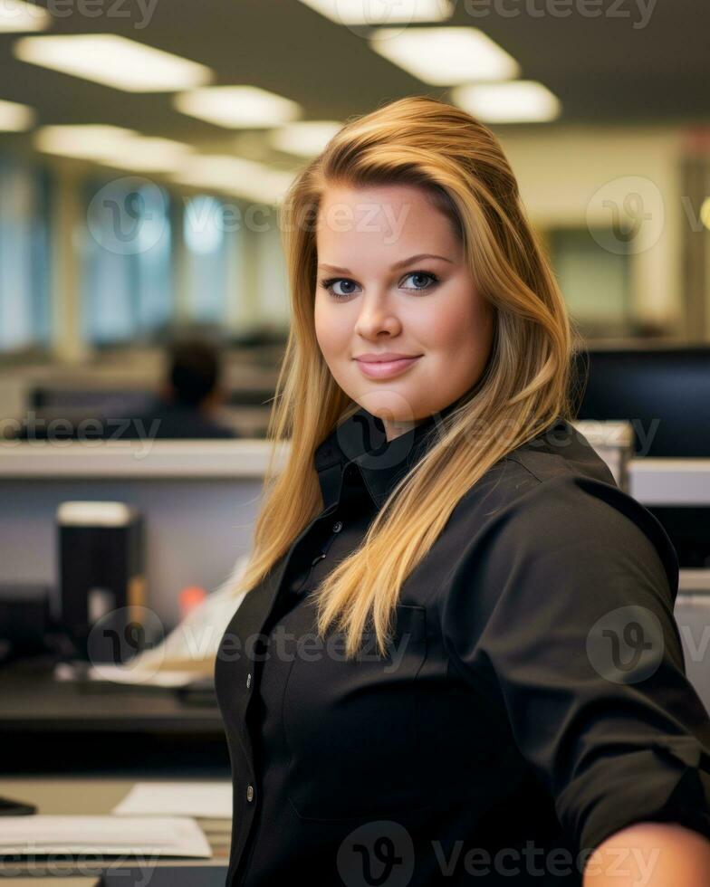 a woman wearing a black shirt generative ai photo
