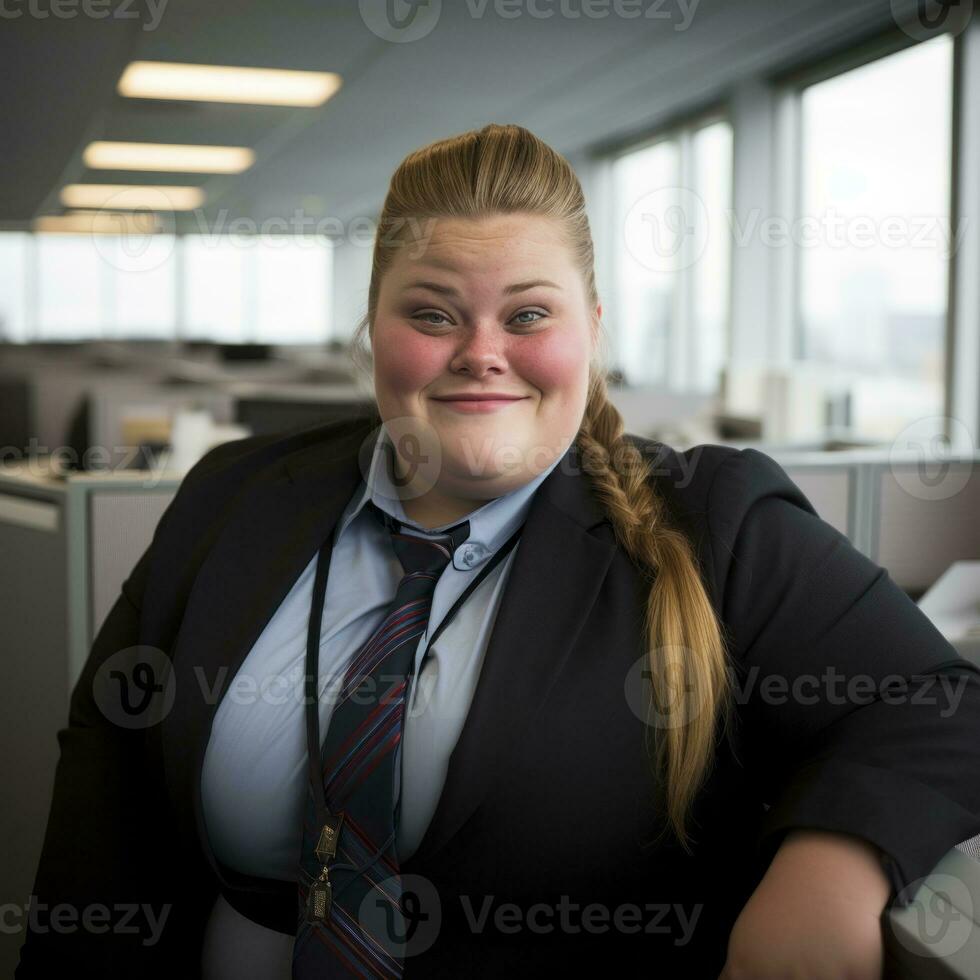 a woman wearing a tie generative ai photo