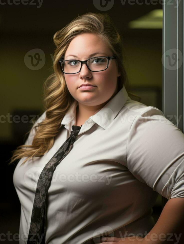 a woman wearing a white shirt generative ai photo