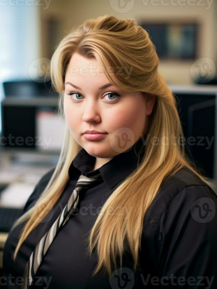 a woman with long blonde hair generative ai photo