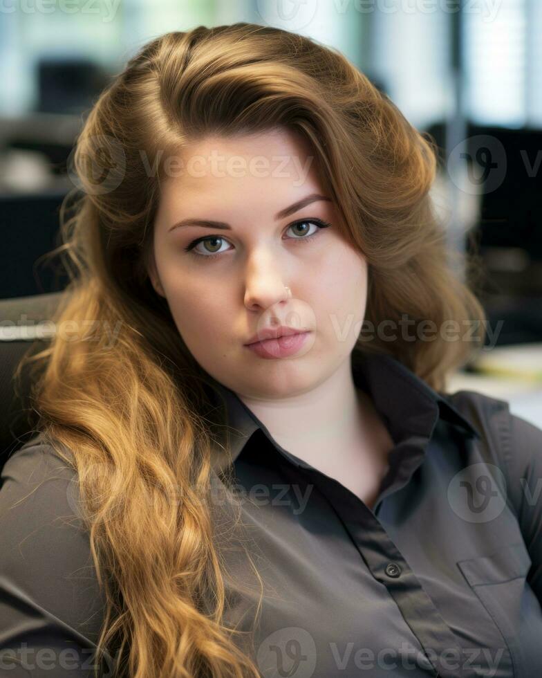 a woman with long wavy hair generative ai photo