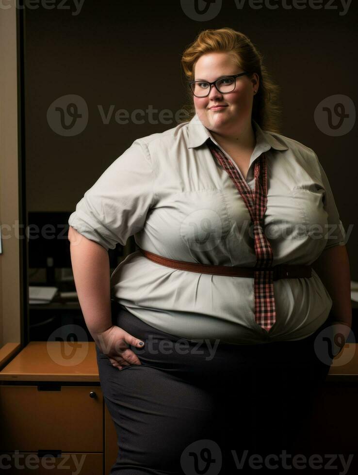 the woman is wearing a tie generative ai photo