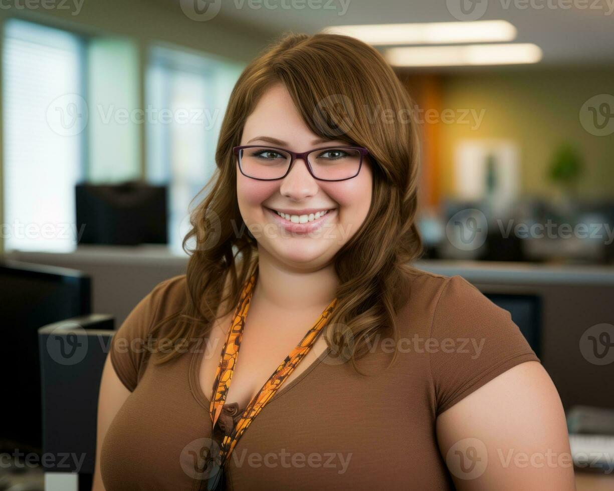 woman wearing a brown shirt generative ai photo