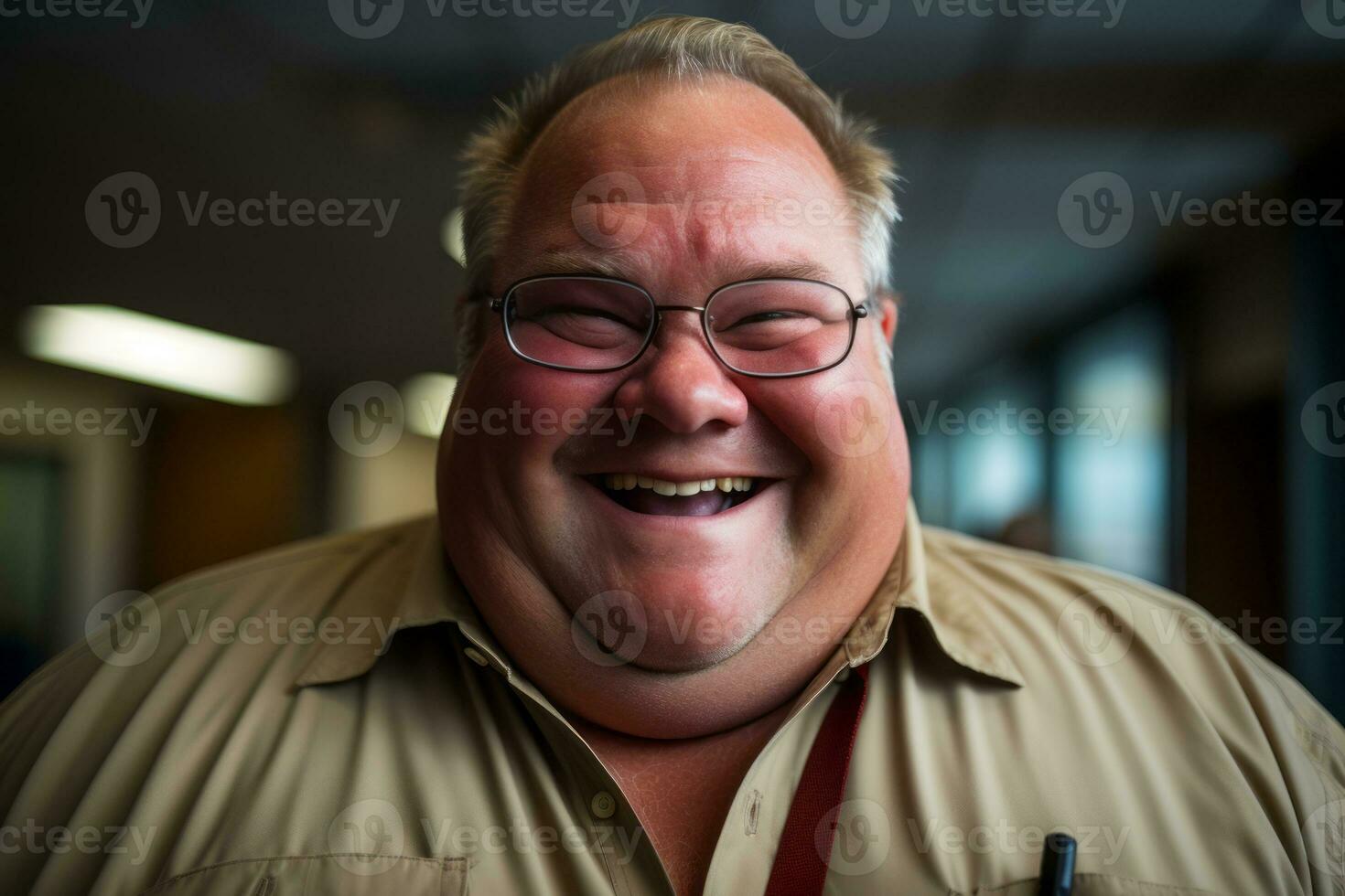 a close up of a man with glasses and a big smile generative ai photo