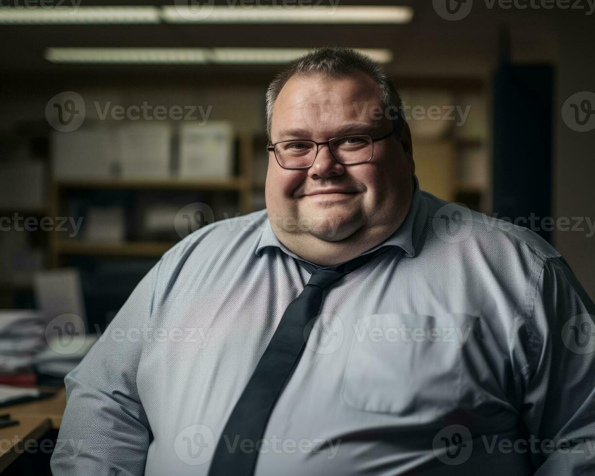 a man in an office generative ai photo