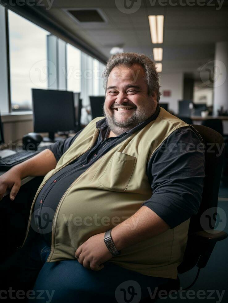 a man sitting on a chair in an office generative ai photo
