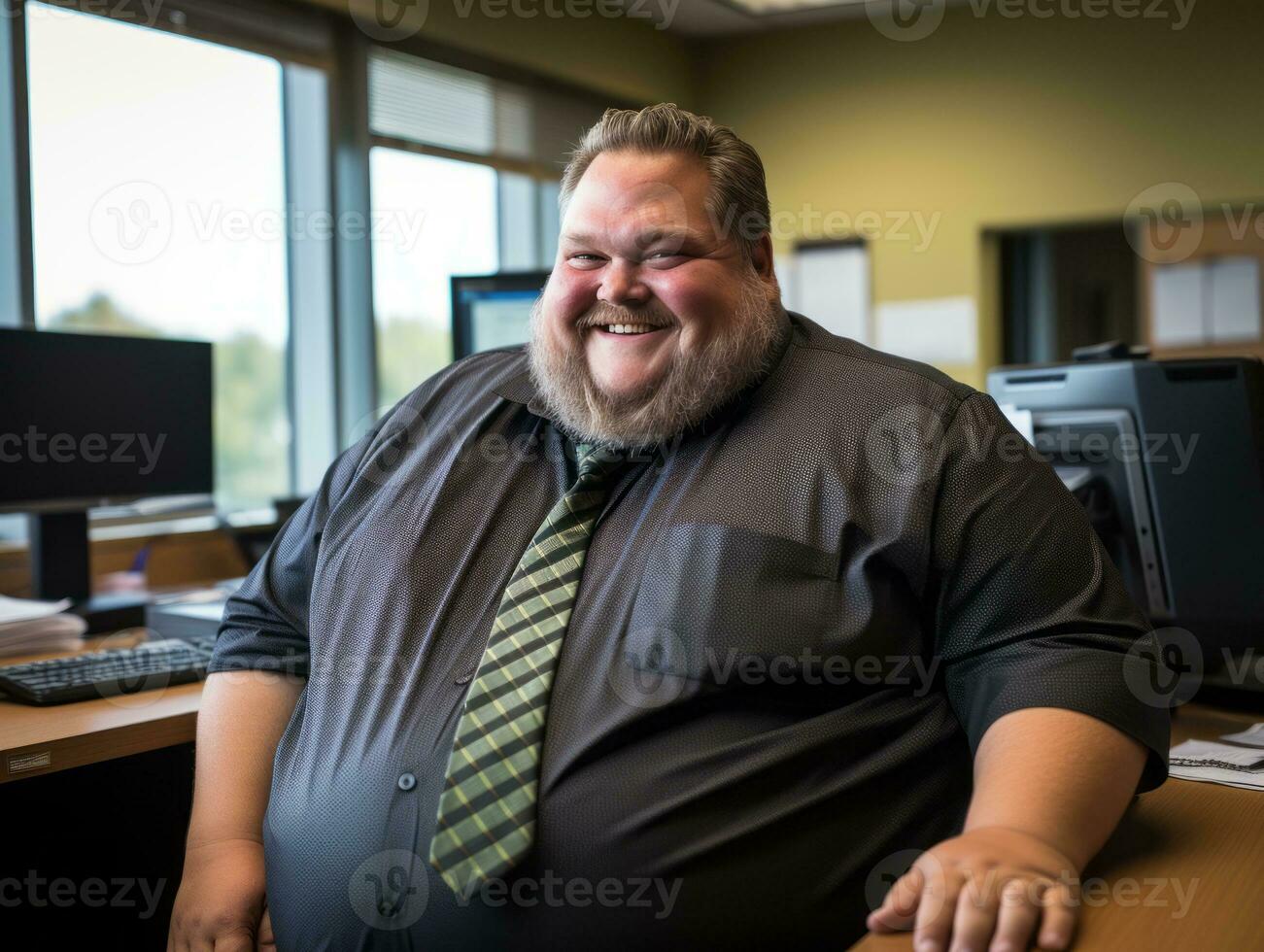 a man wearing a black shirt and a green tie generative ai photo