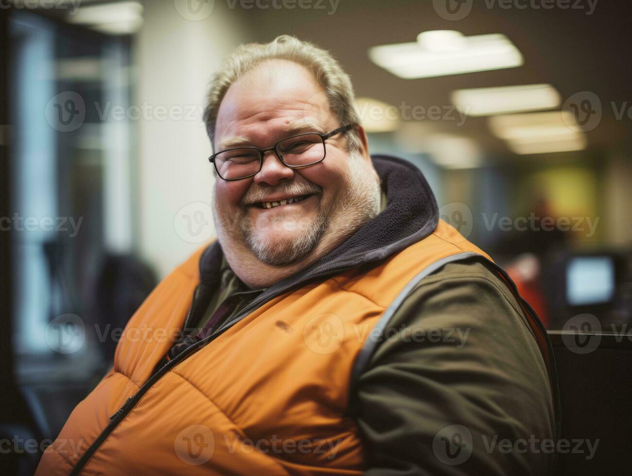 a man wearing an orange vest generative ai photo