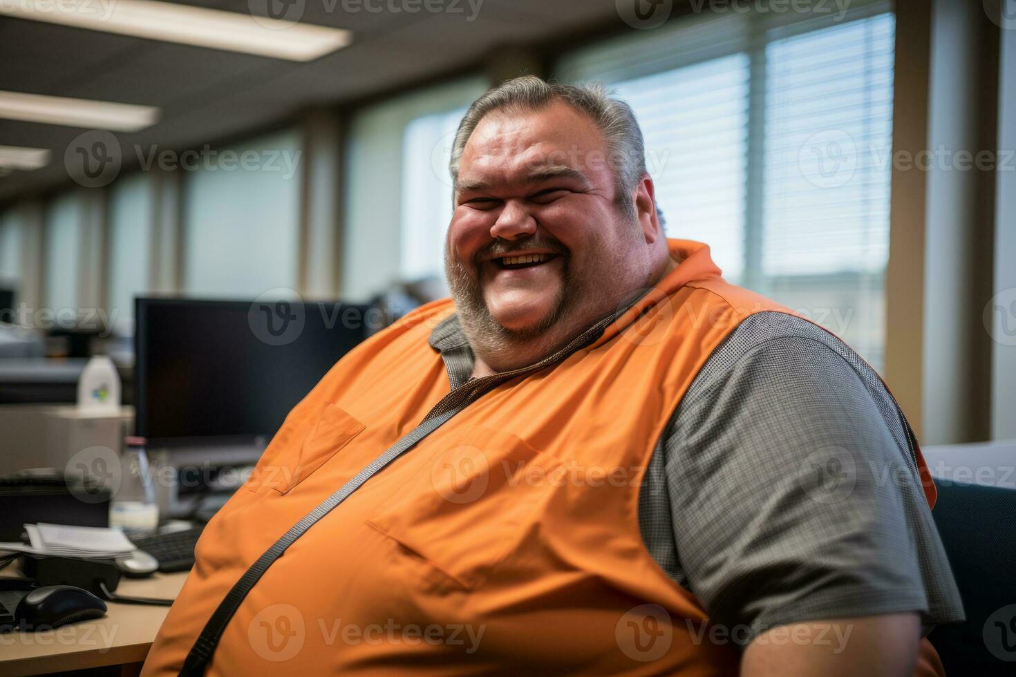 a man wearing an orange shirt generative ai photo