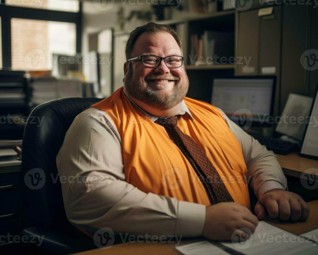 a man wearing an orange vest generative ai photo
