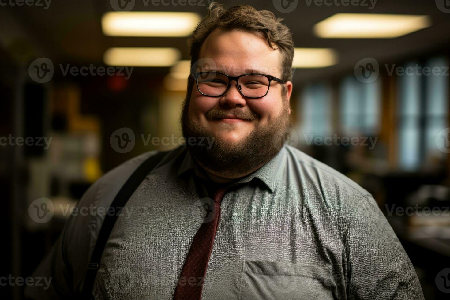 a man with a beard and glasses smiles for the camera generative ai photo