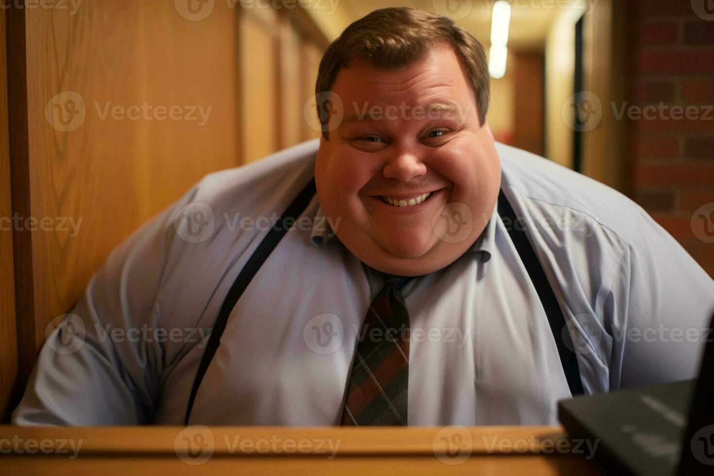 a man with a smile on his face generative ai photo