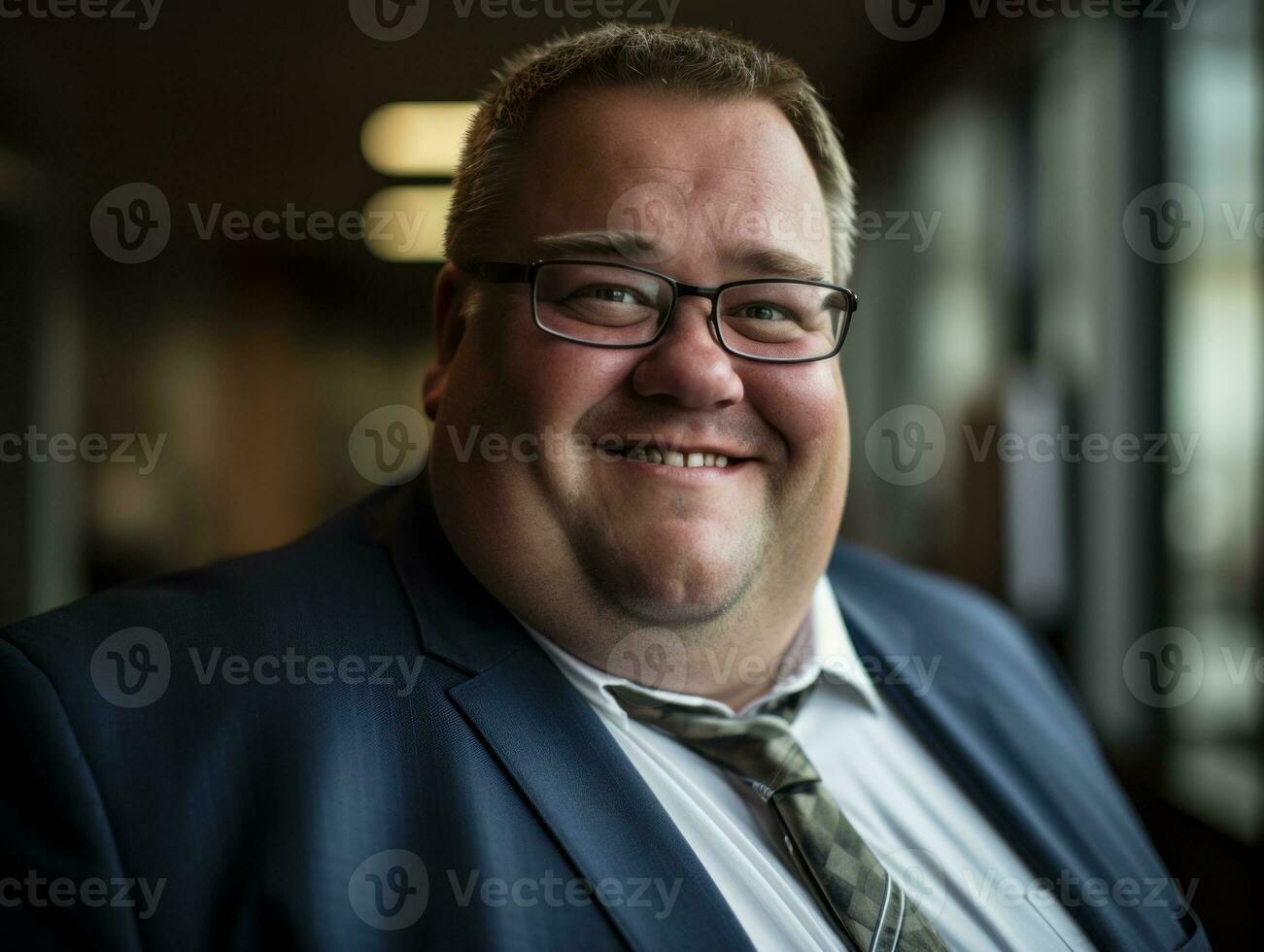 a smiling man in a suit and tie generative ai photo