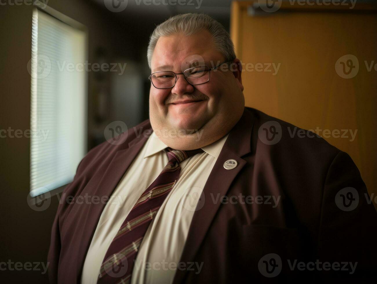 a smiling man in a suit and tie generative ai photo