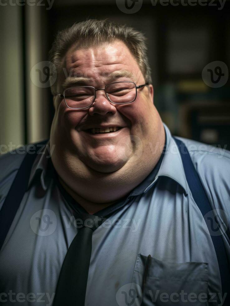the man is wearing a blue shirt generative ai photo