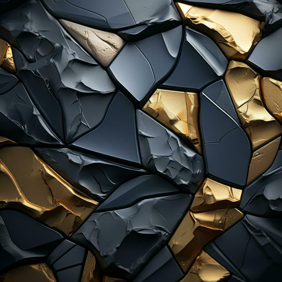 3d rendering of a black and gold background generative ai photo