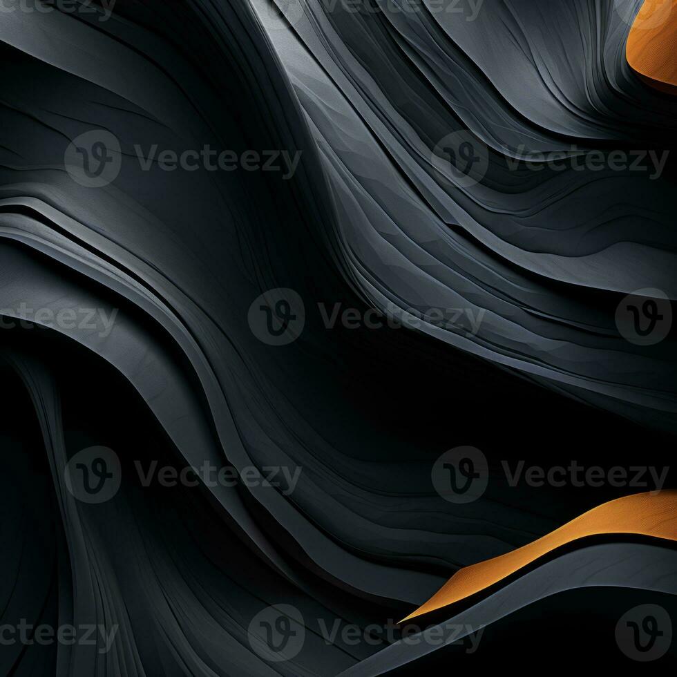 a black and orange abstract background with waves generative ai photo