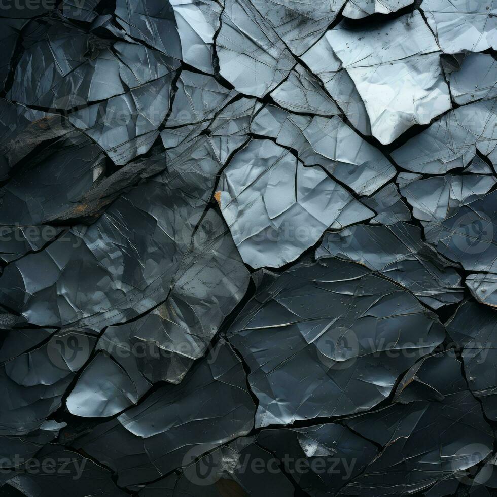 a close up of a cracked stone wall generative ai photo