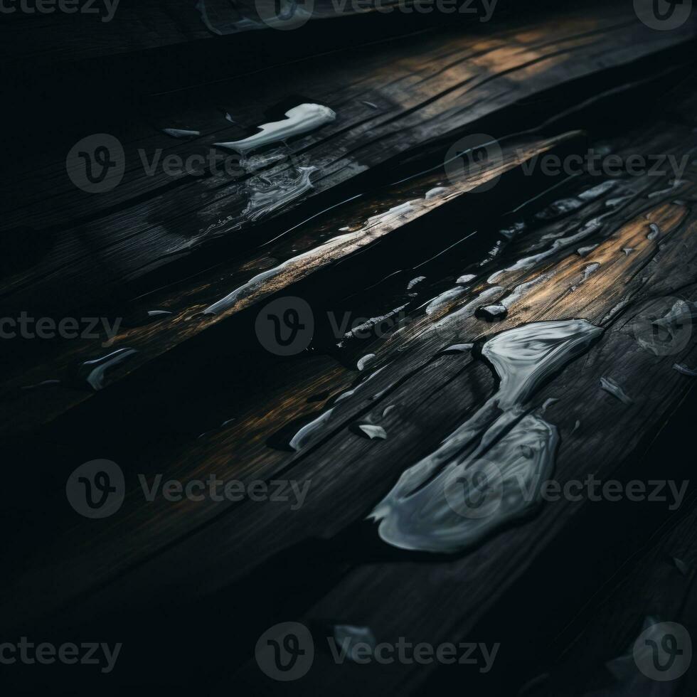 a close up of a wooden floor with water on it generative ai photo