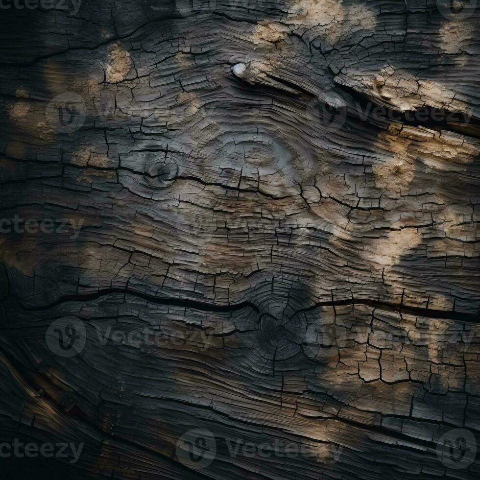 a close up view of a black wood surface generative ai photo