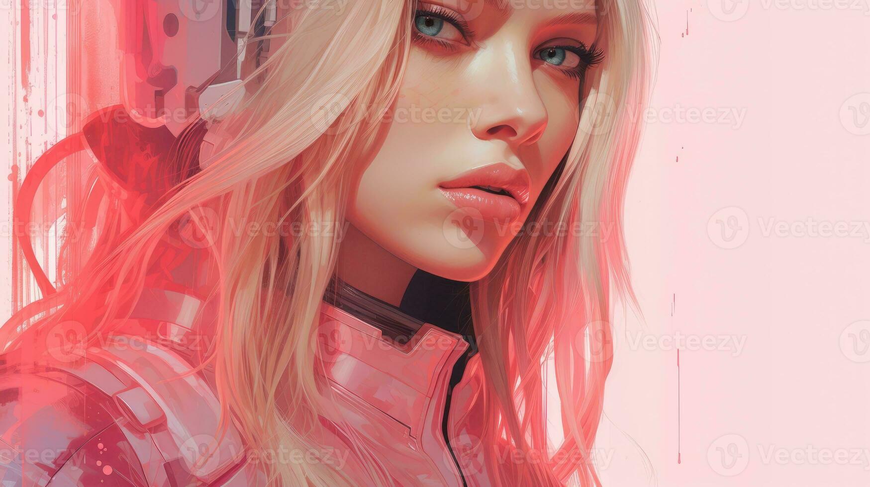 a digital painting of a woman in a futuristic outfit generative ai photo