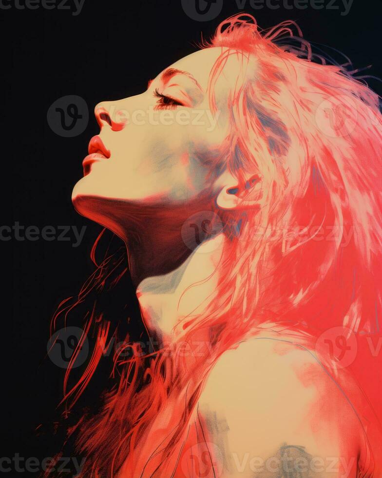 a painting of a woman with red hair generative ai photo